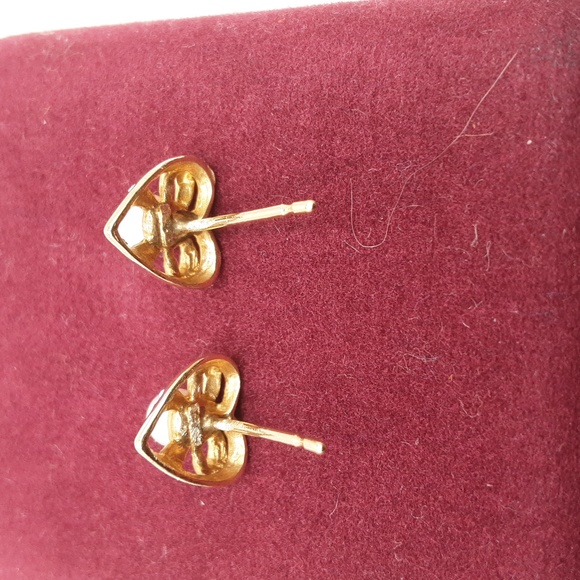 10K Yellow and White Gold Pearl Earrings - Picture 11 of 14